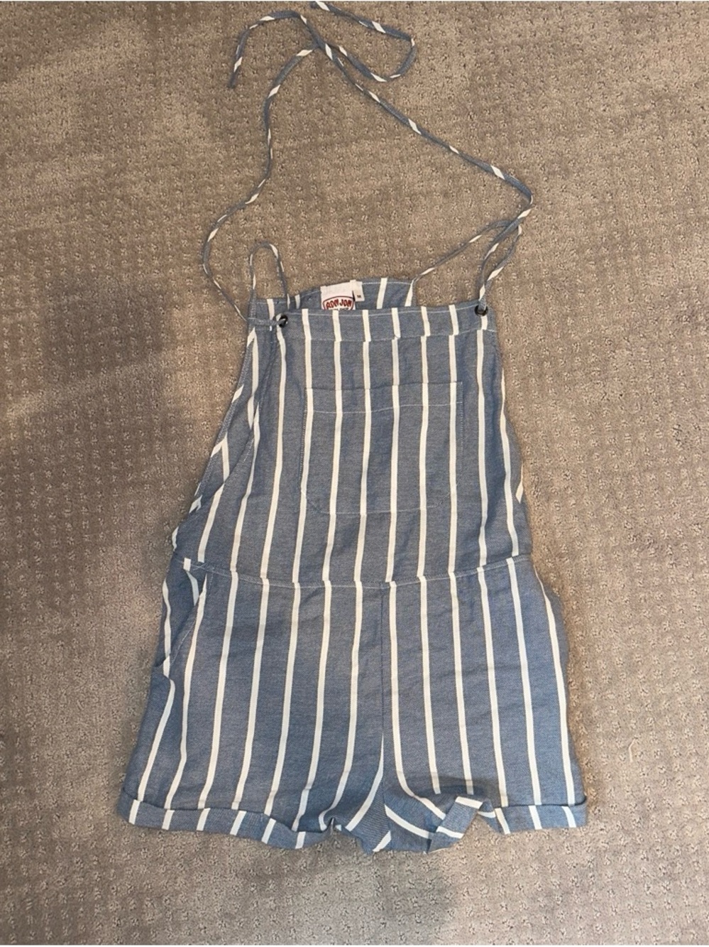 Ron Jon Blue and White Striped Women's Swim Coverup Romper